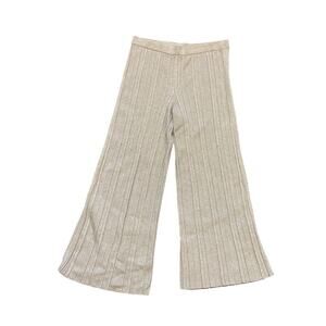 Aerie Knit Ribbed Wide Leg Lounge Pant Casual Comfy Tan Loungewear